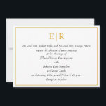 Convite Casamento Real do Monograma Dourado Elegante<br><div class="desc">Convites formais de casamento inspirados no convite real do príncipe William e Kate Middleton que se casaram em abril de 2011. Estes convites elegantes de casamento mostram seu monograma em ouro no topo,  texto formal e seus detalhes de casamento em itálico cercado por uma estrutura de ouro.</div>