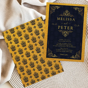 Convite Casamento Real do Monograma Elegante do Ornamentad