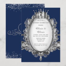 Casamento Real do Quadro marinho Azul e Prata