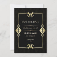 Casamento Real Dourado Fleur-de-lis Art Deco 20s