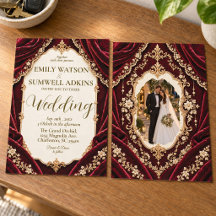 Casamento Real em Veludo Borgonha Barroco