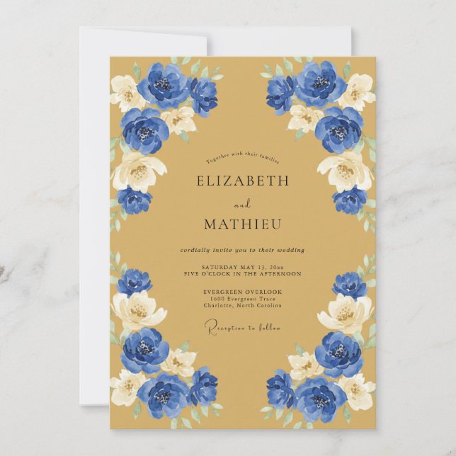 Convite Casamento Real Majestoso Dourado (Frente)