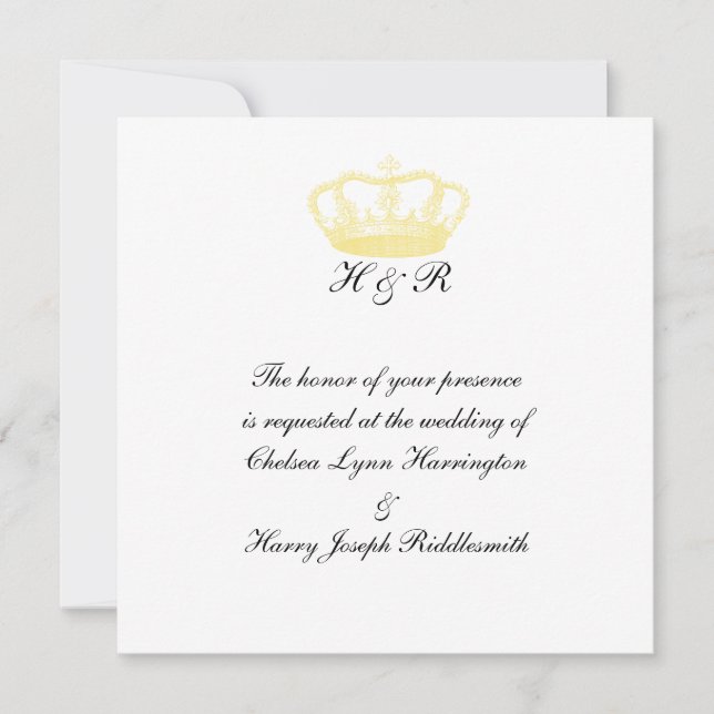 Convite Casamento Real -  Ouro (Frente)