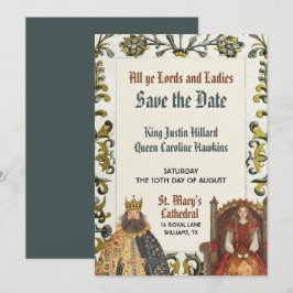 Convite Casamento Real Renascença Medieval Salve a Data