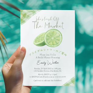 Convite Casamento Recém-chegado ao Mercado Rustic Lime