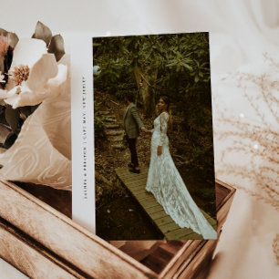 Convite Casamento & Recepção de Elopamento de Foto Minimal