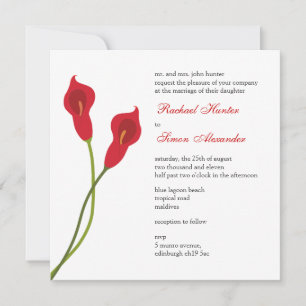 Convite Casamento Red Calla Lily