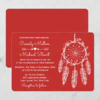 Casamento Red Native American Dream Catcher Boho