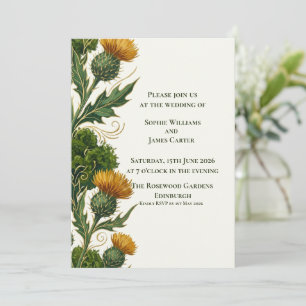 Convite Casamento Redemoinho Dourado do Cardo Amarelo Esco