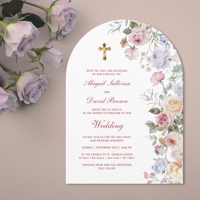 Convite Casamento Religioso Arco de Rosas (Criador carregado)