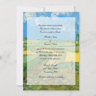 Convite Casamento religioso. Campos de Trigo em Auvers