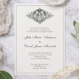 Convite Casamento religioso clássico