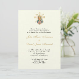 Convite Casamento Religioso Clássico Elegante Católico