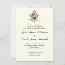Convite Casamento Religioso Clássico Elegante Católico