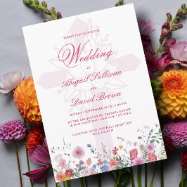 Convite Casamento Religioso com Flores Silvestres Frescas