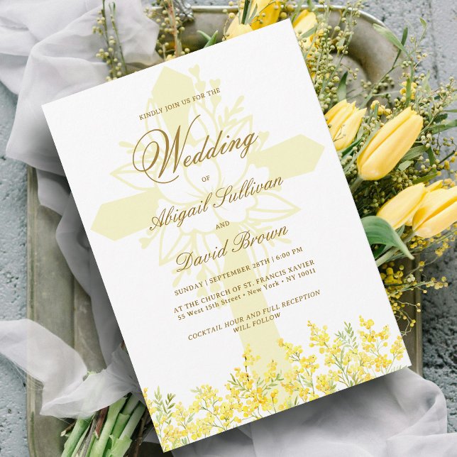 Convite Casamento Religioso Mimosa Amarela (Criador carregado)