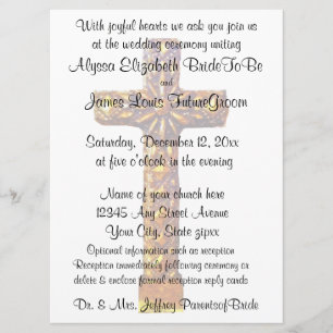 Convite Casamento religioso transversal Dourado