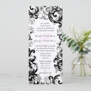 Convite Casamento Renascentista Medieval Preto e Branco