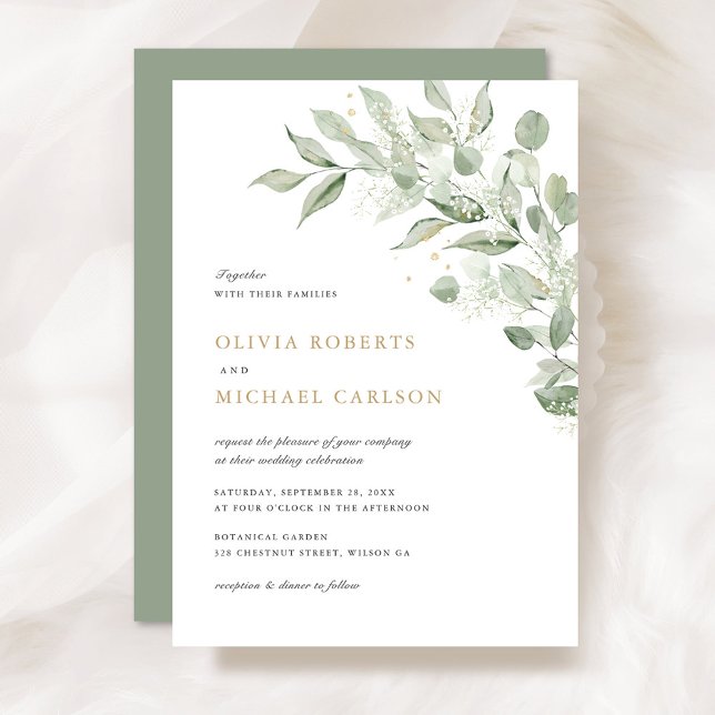Convite Casamento Respiratório de Bebê do Branch Olive (Criador carregado)