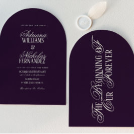 Convite Casamento Retro com Dinheiro Antigo Roxo