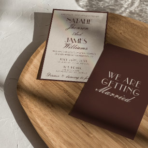 Convite Casamento Retro de Chocolate Marrom Luxuoso
