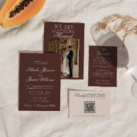 Casamento Retro de Chocolate Marrom Luxuoso Antigo