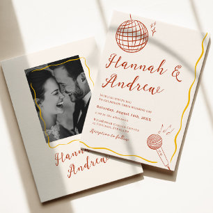Convite Casamento Retro Disco