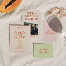 Casamento Retro Divertido Desenhado à Mão Moderno