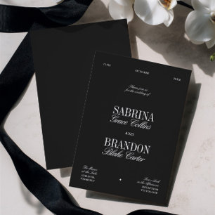 Convite Casamento Retro Elegante Preto e Branco
