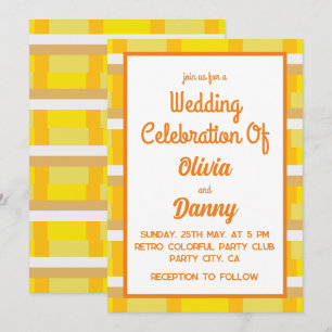 Convite Casamento Retro Groovy Anos 70 Anos 70