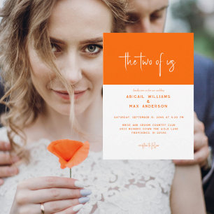 Convite Casamento Retro Laranja Nós Dois
