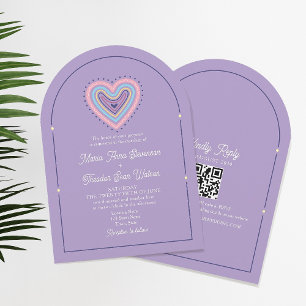 Convite Casamento Retro Roxo