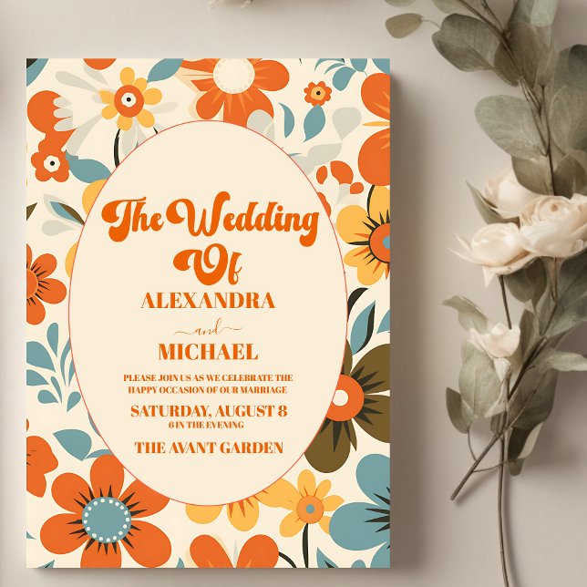 Convite Casamento Retro Vintage  (Criador carregado)