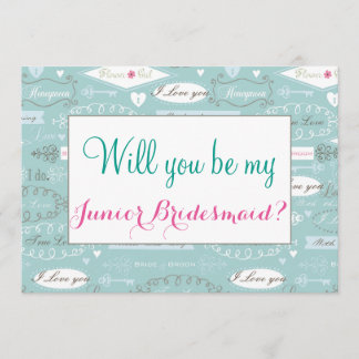 Convite Casamento retro você será dama de honra júnior