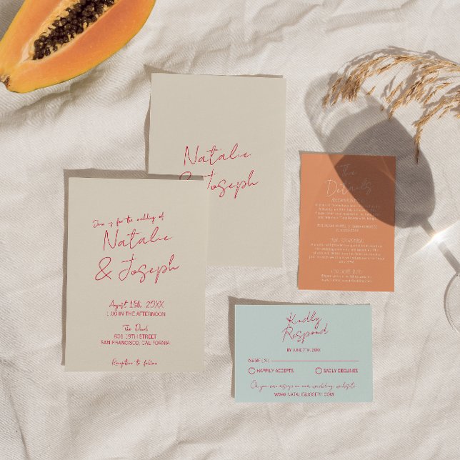 Convite Casamento Retroativo Moderno De Brincadeiras Escri (Criador carregado)