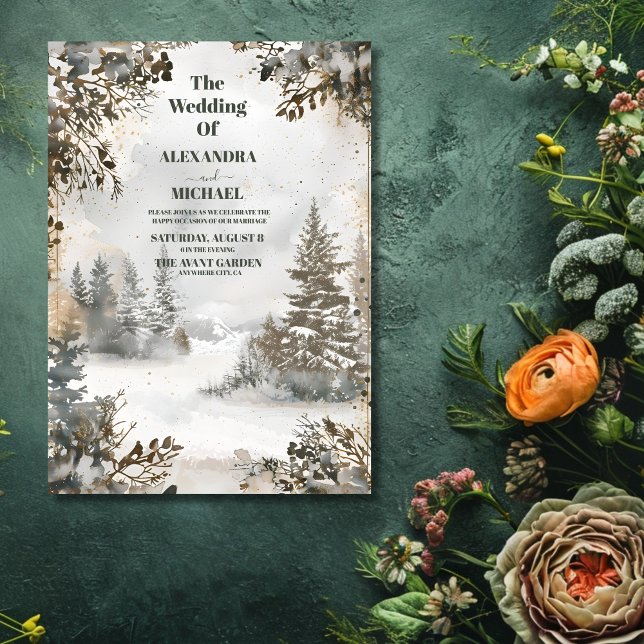 Convite Casamento Reverioso de Inverno (Criador carregado)