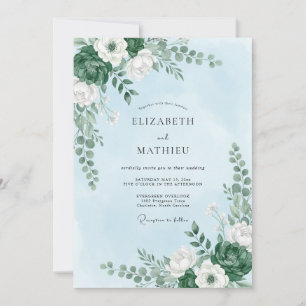 Convite Casamento Revitalizante Azul Céu na Natureza