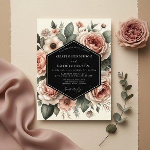 Convite Casamento Romance Botânico Blush Bloom