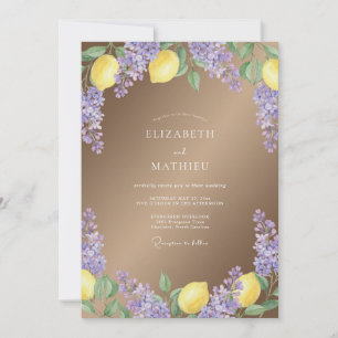 Convite Casamento Romance Botânico Lilás Limão