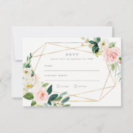 Convite Casamento Romance de Primavera Geométrica RSVP