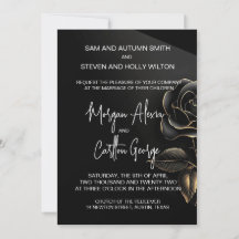 Casamento Romance Dourado e Rosa Preta