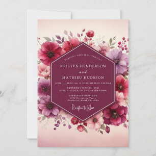 Convite Casamento Romance Flor de Ameixa