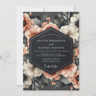 Convite Casamento Romance Flor de Coral