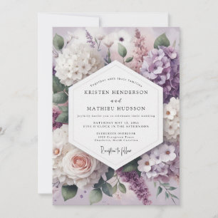 Convite Casamento Romance Floral Lavanda