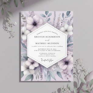 Convite Casamento Romance Floral Lavanda