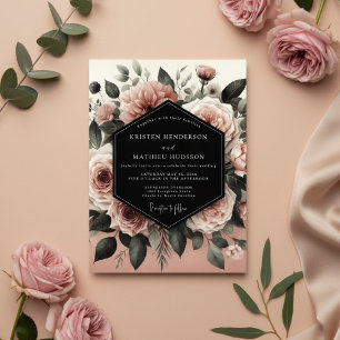 Convite Casamento Romance Floral Rosado