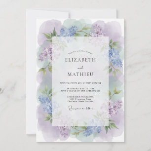 Convite Casamento Romance Floral Roxo Lavanda