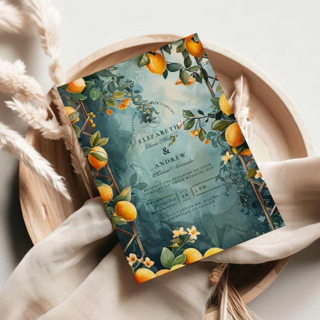 Convite Casamento Romance Lemon Grove (Criador carregado)