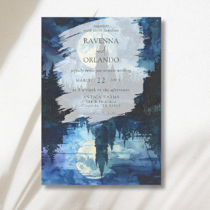 Convite Casamento Romance Lua do Castelo Floresta Assustad