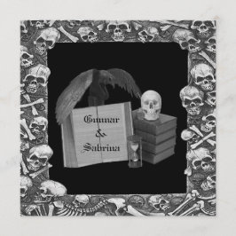 Convite Casamento romance preto & branco de Spellbook do